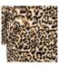 Womens/ladies Leopard Pattern Hooded Robe Brown Black Linea-4