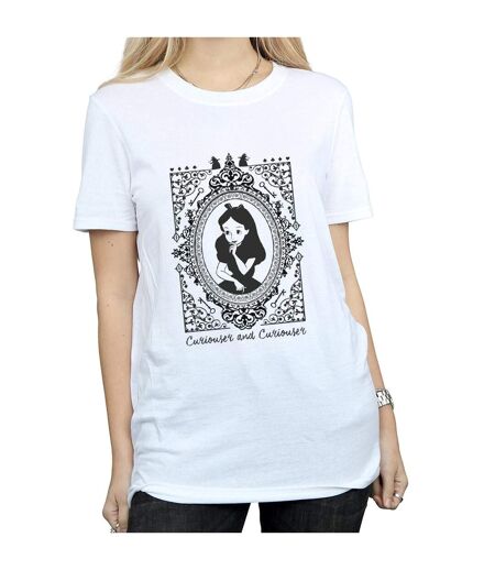 Disney Womens/Ladies Alice In Wonderland Frame Cotton Boyfriend T-Shirt (Blanc) - UTBI8501