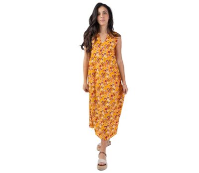 Robe longue viscose coupe ample Maita imprimé estival Coton Du Monde