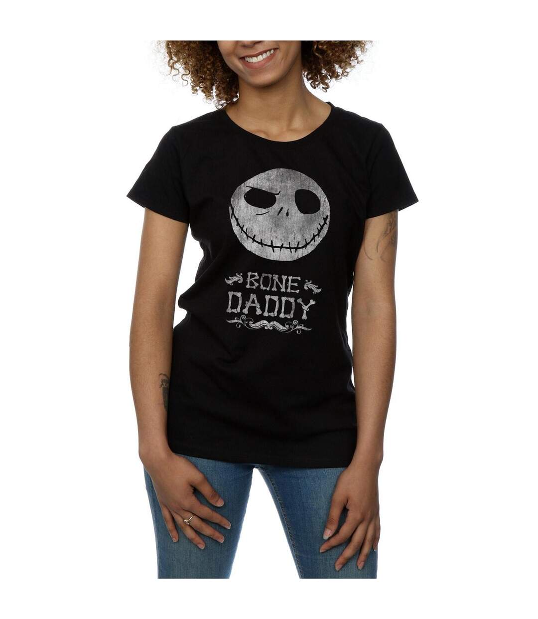 Disney Femme/Les femmes - T-shirt en coton Nightmare Before Christmas Bone Daddy (Les cauchemars avant Noël) (Noir) - UTBI35508-3