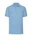 Mens pique polo shirt sky blue Fruit of the Loom