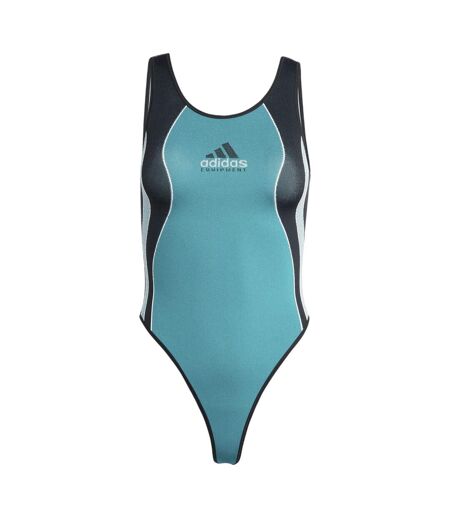 Womens/ladies Equipment Logo Colour Block Bodysuit Green Adidas
