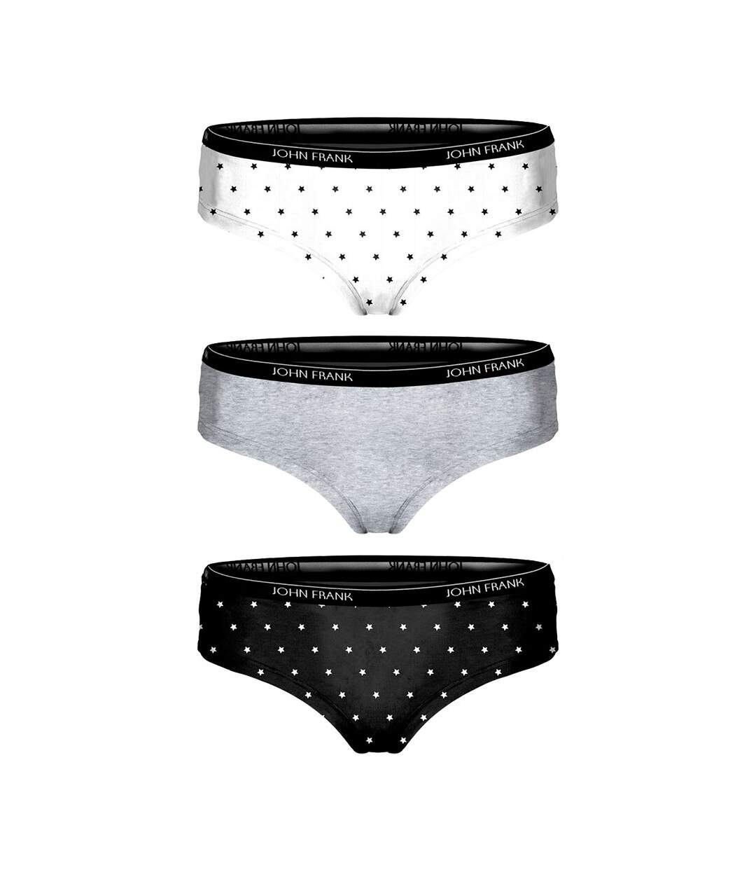 Shorty Femme JOHN FRANK Confort et Qualité en Coton Premium Pack de 3 Shorty BWH05