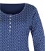 MAYFLOWER NOBEL3 : Tee-shirt manches longues bleu imprimé avec col rond boutonné-4
