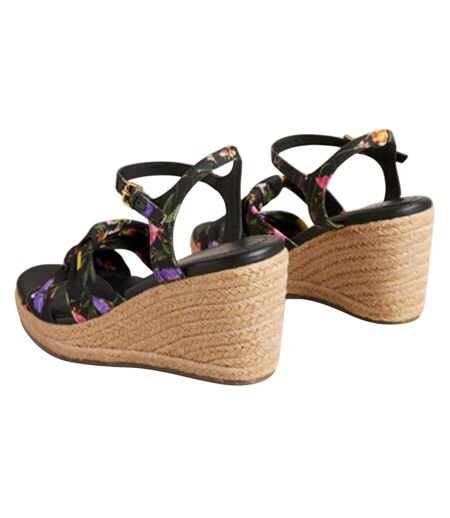 Womens/ladies Cardone Floral Platform Espadrilles Black Ted Baker