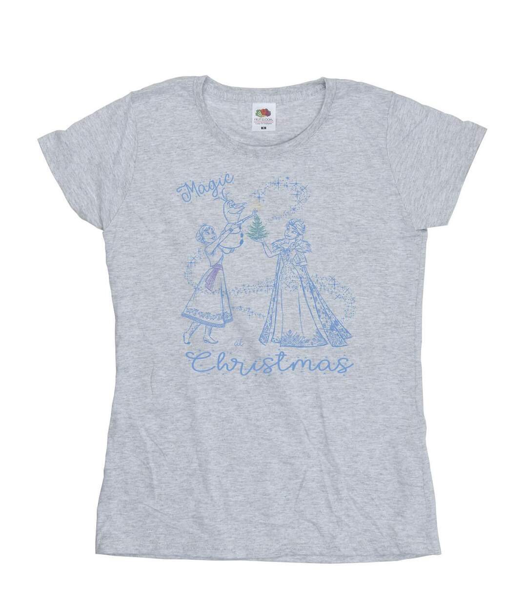 Disney Femme/Les femmes Frozen Magic Christmas Cotton T-Shirt (Gris sportif) - UTBI22075-1