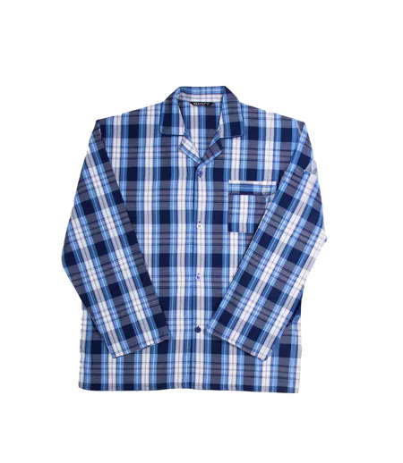 Ensemble De Pyjama Long Motif/style À Carreaux Homme Bleu Keanu