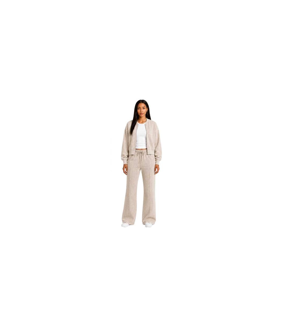 Pantalon De Jogging Motif/style À Plis Femme Taupe I Saw It First-1