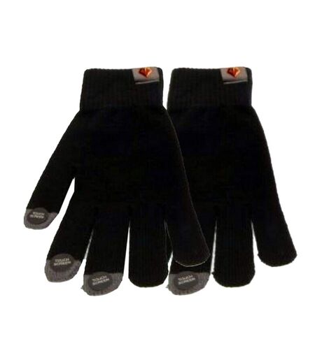 Watford FC Adults Unisex Knitted Touch Screen Gloves (Black)