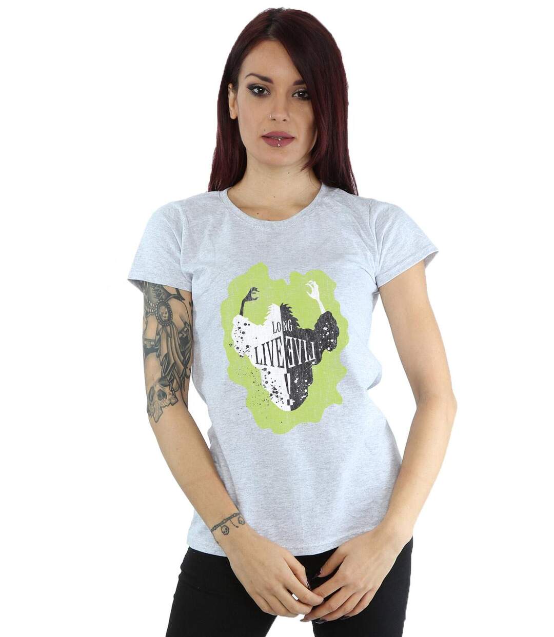 Disney - T-shirt THE DESCENDANTS CRUELLA LONG LIVE - Femme (Gris chiné) - UTBI17666-2