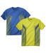 Pack of 2 Men's Sport Xtrem Print T-Shirts - Blue Green