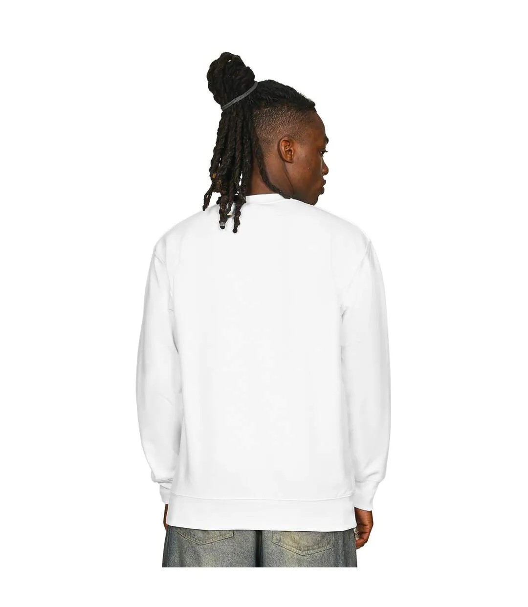 Mens Core Combed Cotton Regular Sweatshirt White Casual Classics-3
