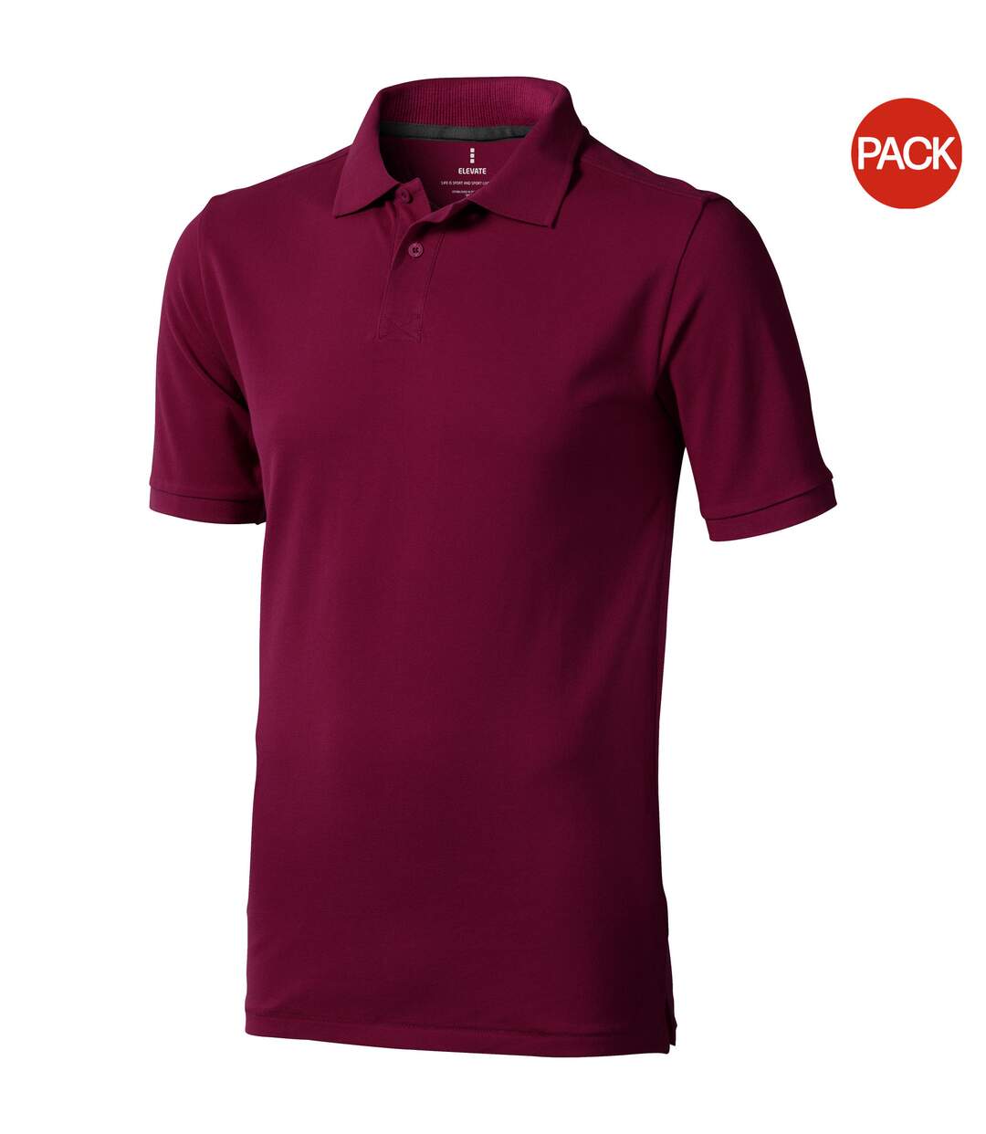 Lot de 2  polos manches courtes calgary homme bordeaux Elevate-1