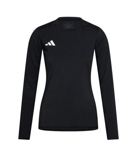 T-shirt Manches Longues Motif/style Contrasté Femme Noir Adidas