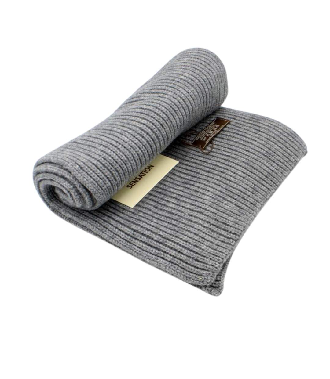 Echarpe homme classique - Couleur gris clair - Effet cachemire-2