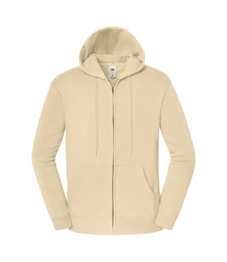 Mens Iconic Premium Hooded Jacket Desert Sand Fruit Of The Loom
