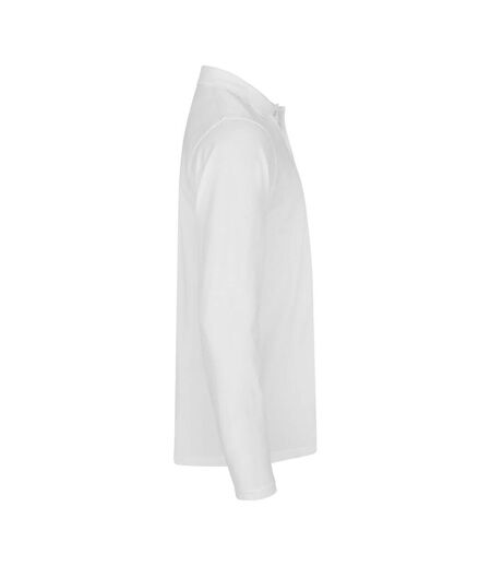 Polo Manches Longues Premium Homme Blanc Clique