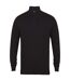 Mens Zip Neck Sweatshirt Black Henbury-1