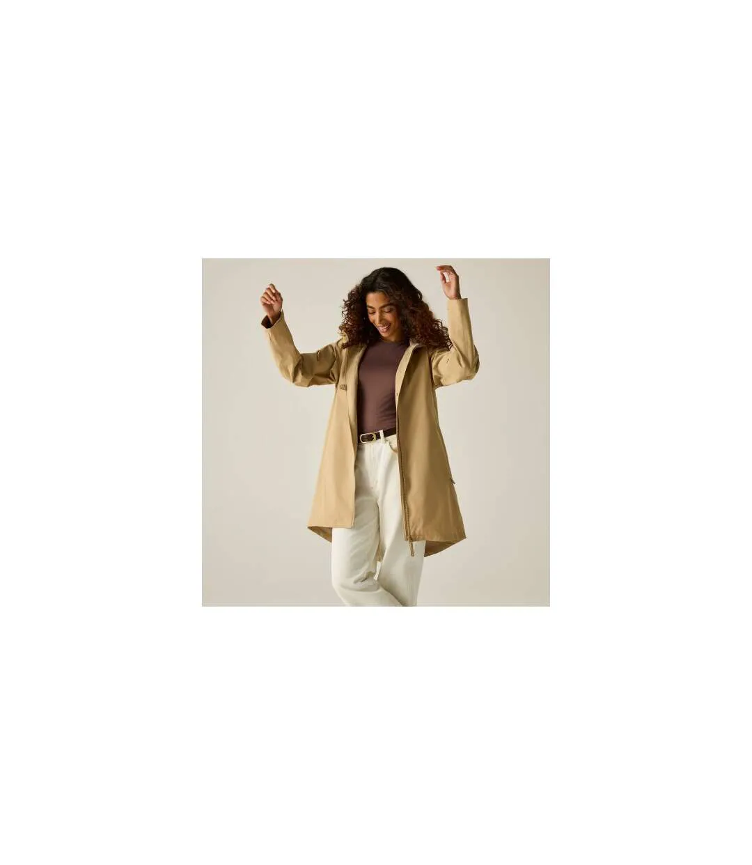 Veste Imperméable À Capuche Brianka Femme Beige Regatta-1