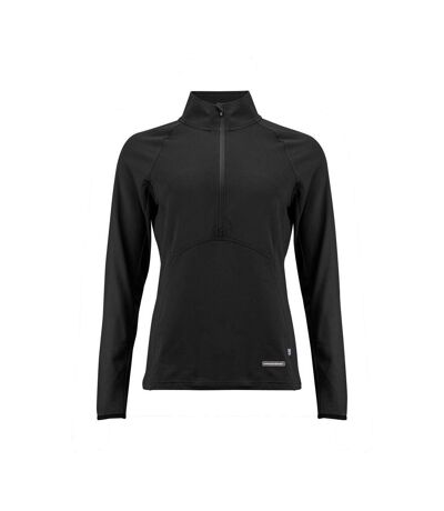 Womens/ladies Adapt Half Zip Fleece Top Black Cutter & Buck