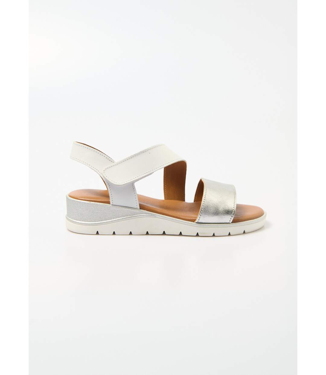 Sandales cuir grande largeur compensées scratchées-2