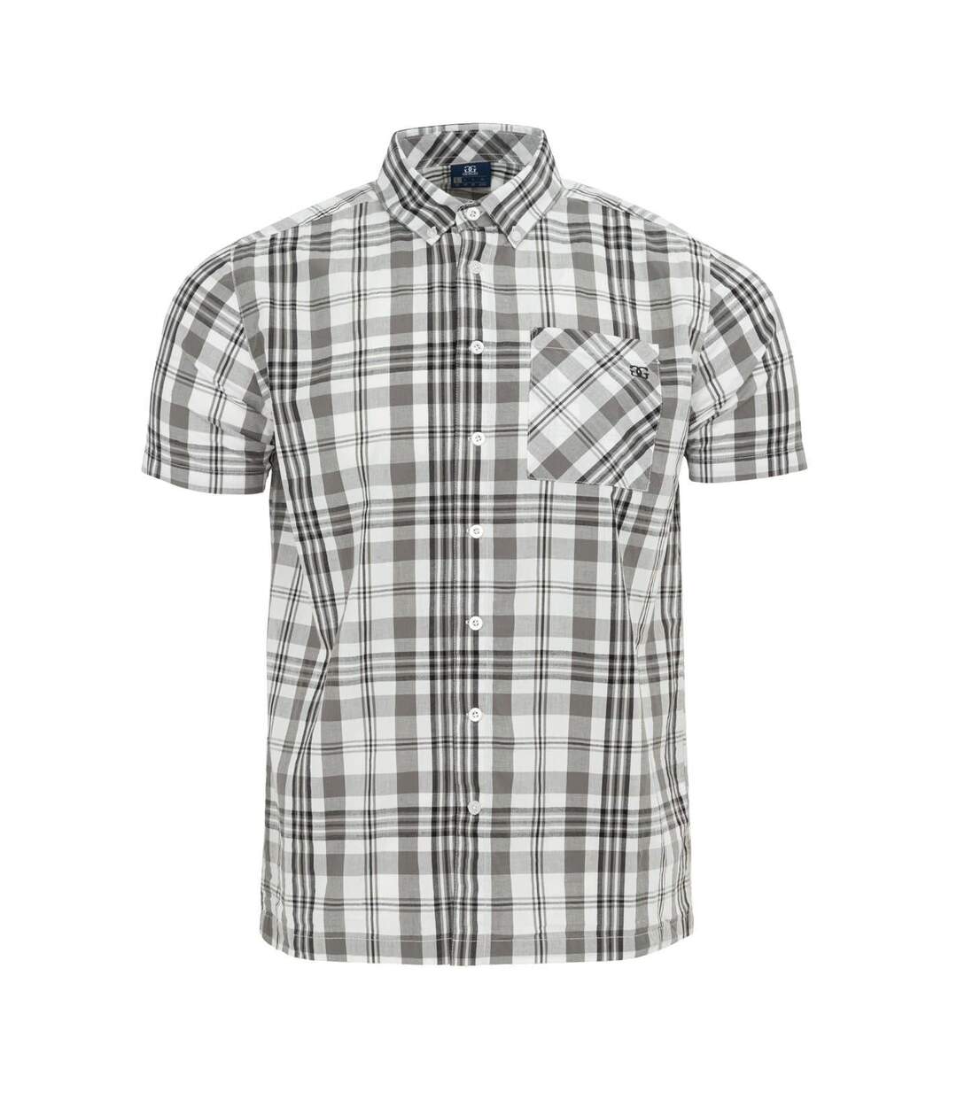 Chemise Manches Courtes Motif/style À Carreaux Homme Blanc Giorgio-1