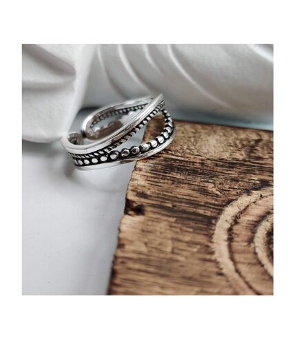 Double Layer Vintage Punk Adjustable Silver Link Ring