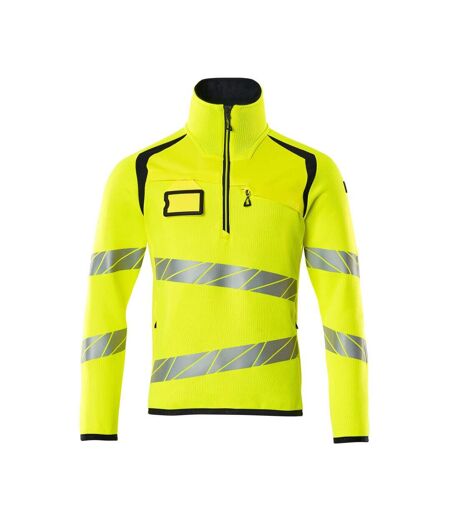 Pull Accelerate Safe Homme Jaune Fluo Bleu Marine Foncé Mascot