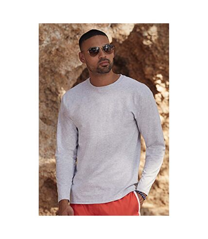 Mens Value Long Sleeve Casual T-Shirt (Gray Marl)