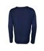 Mens Knitted Cotton Acrylic V Neck Sweatshirt Navy Premier-2