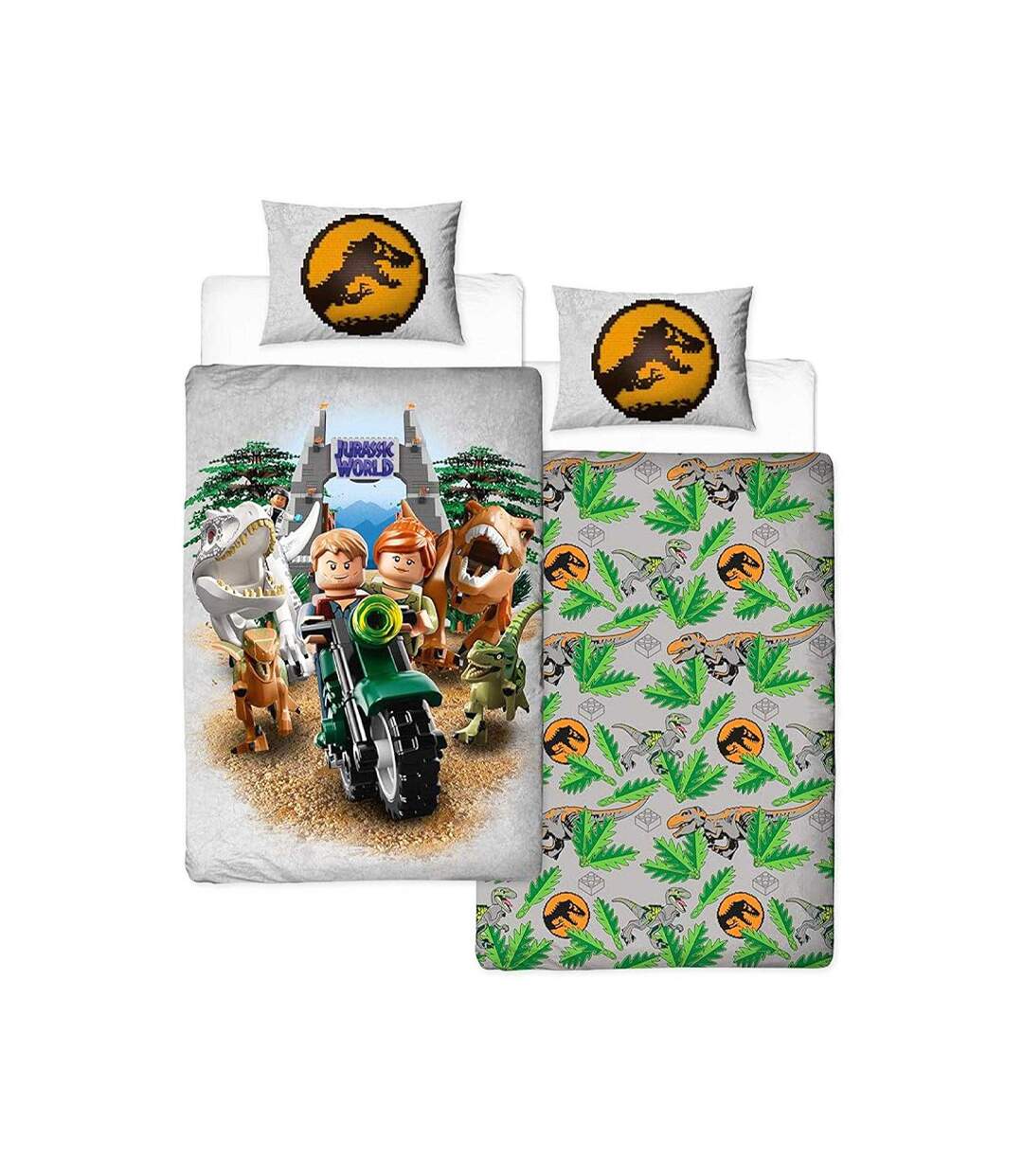 Reversible Duvet Set Multicoloured Lego Jurassic World-3