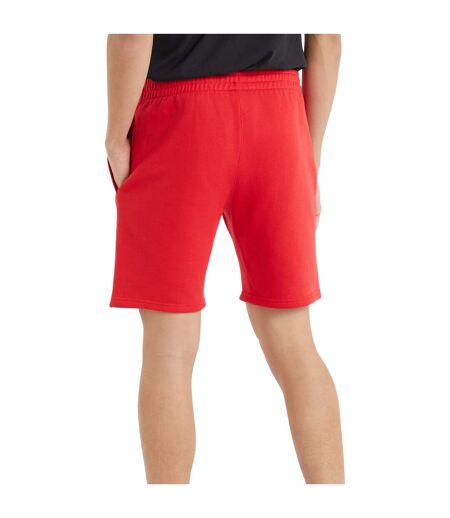 Mens fleece logo casual shorts vermillion Umbro