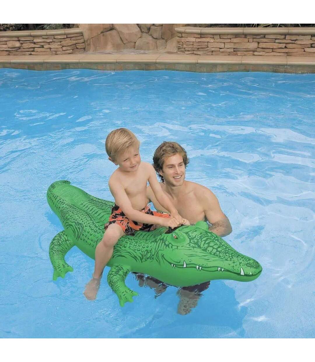 Bouée Gonflable à Chevaucher Crocodile 168cm Vert-3