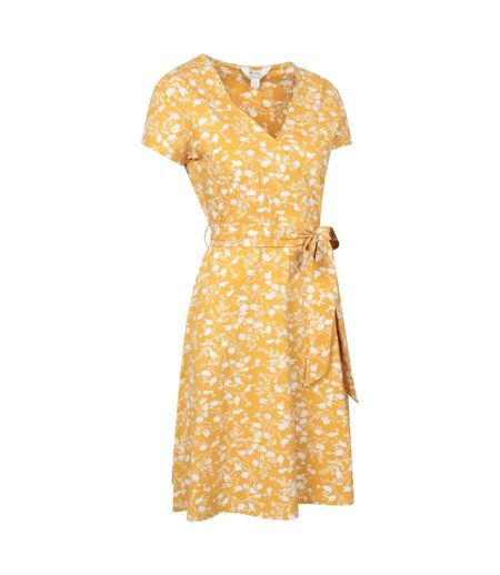 Womens/ladies Santorini Uv Jersey Wrap Dress Yellow Mountain Warehouse
