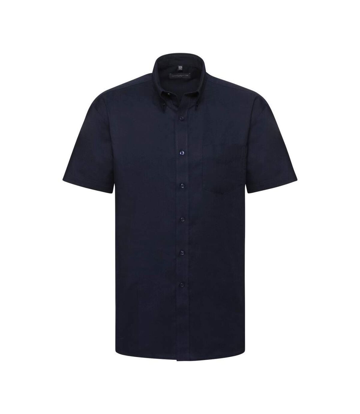 Russell Collection Mens Short Sleeve Easy Care Oxford Shirt (Bright Navy)