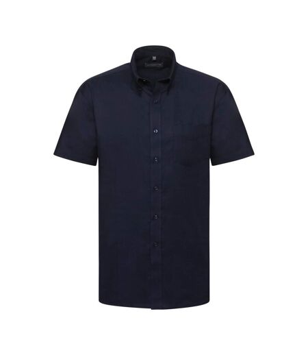 Russell Collection Mens Short Sleeve Easy Care Oxford Shirt (Bright Navy) - UTBC1025