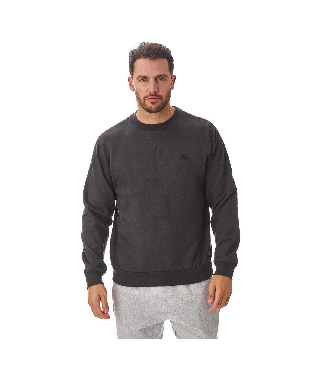 Mens fleece crew neck sweatshirt light grey Iron Mountain