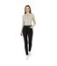 Womens/ladies Knitted Cropped Full Zip Hoodie Stone Jack Wills-1
