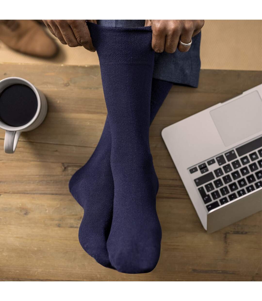 2 Pack Mens Diabetic Bamboo Extra Wide NON ELASTIC Socks-5