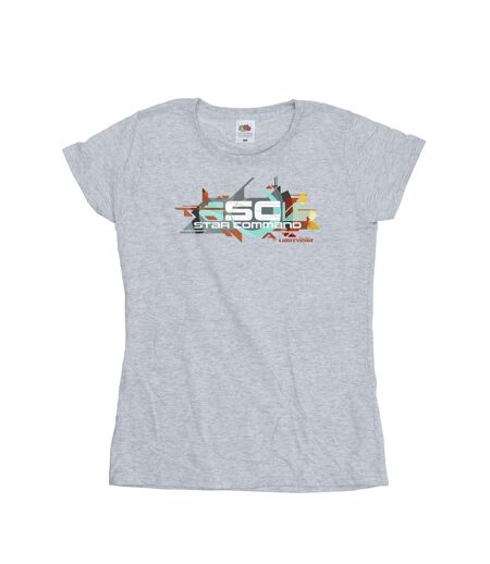 Disney Femme/Ladies Lightyear Star Command Graphic Title Cotton T-Shirt (Gris sportif) - UTBI29116