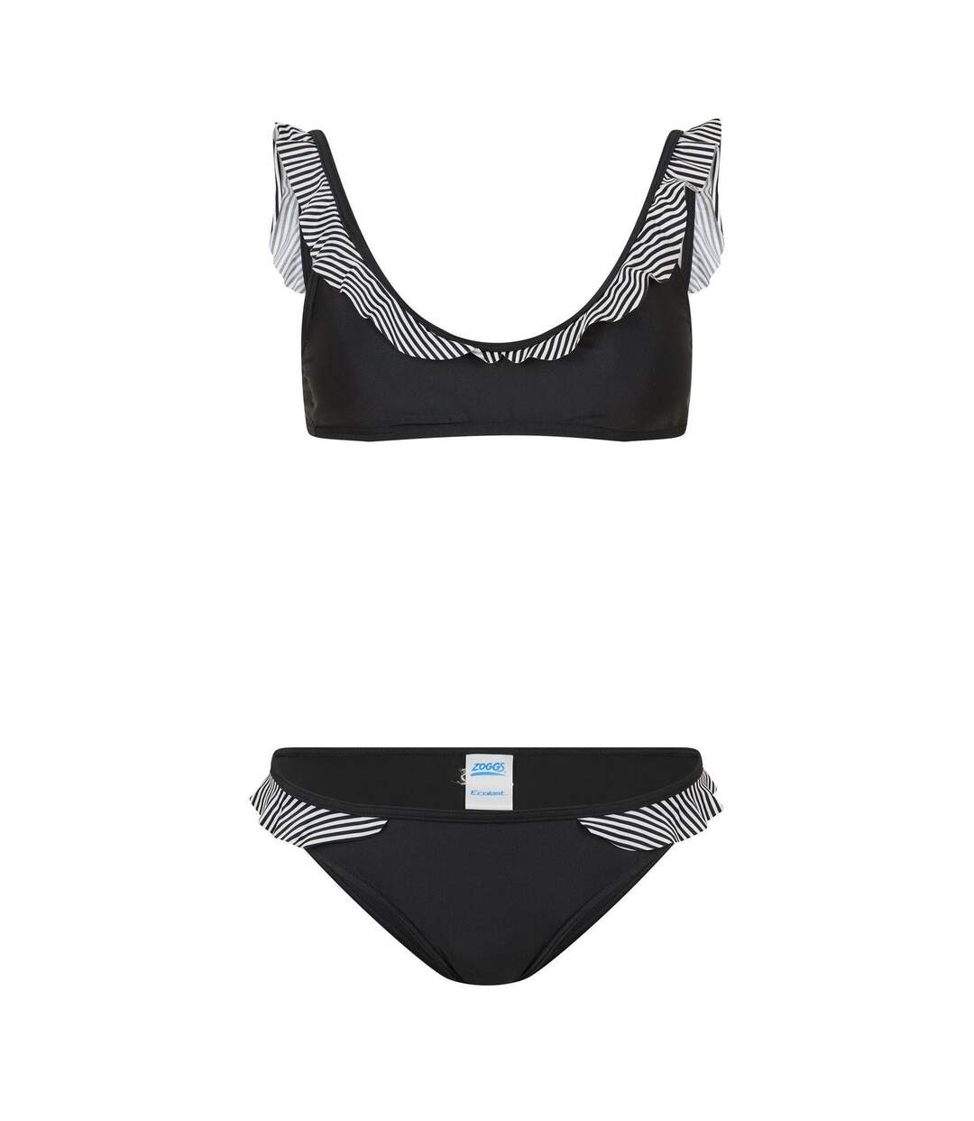 Ensemble Maillot De Bain 2 Pièces Motif/style Ruché Femme Noir Zoggs-1