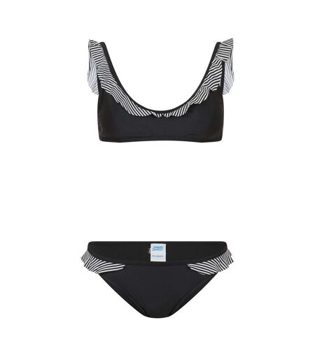 Ensemble Maillot De Bain 2 Pièces Motif/style Ruché Femme Noir Zoggs