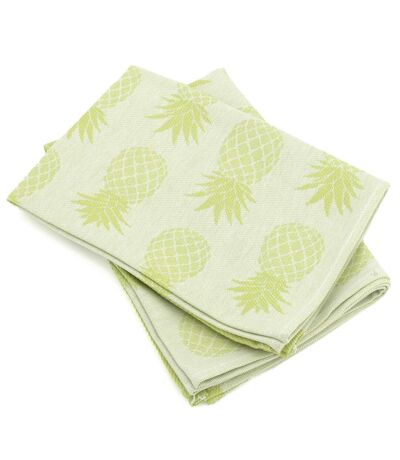 Lot de 2 torchons de cuisine toile coton PINEAPPLE