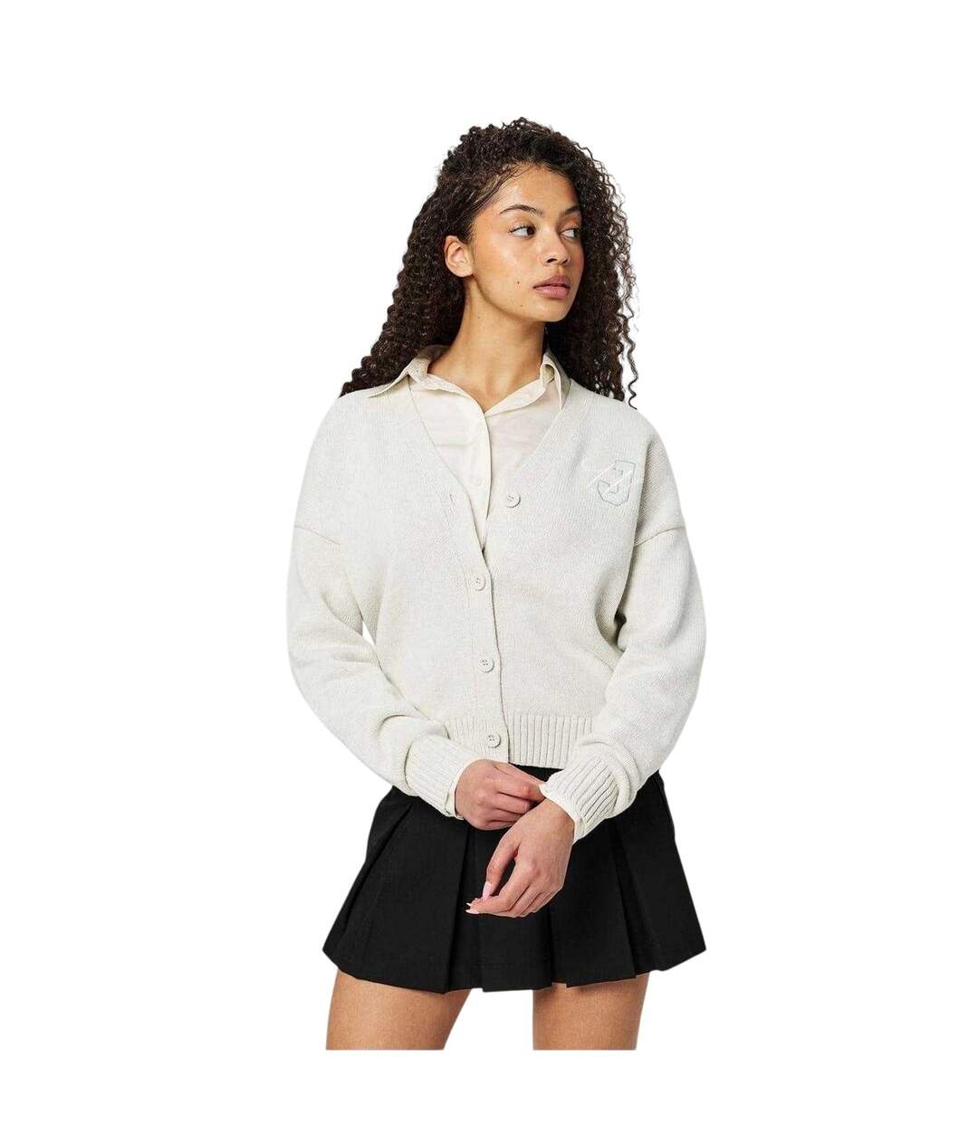 Womens/ladies Knitted V Neck Cardigan Light Heather Jack Wills-3
