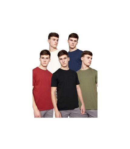 Bewley & Ritch Mens Bonucci T-Shirt (Pack of 5) (White/Blue/Black/Red/Green)