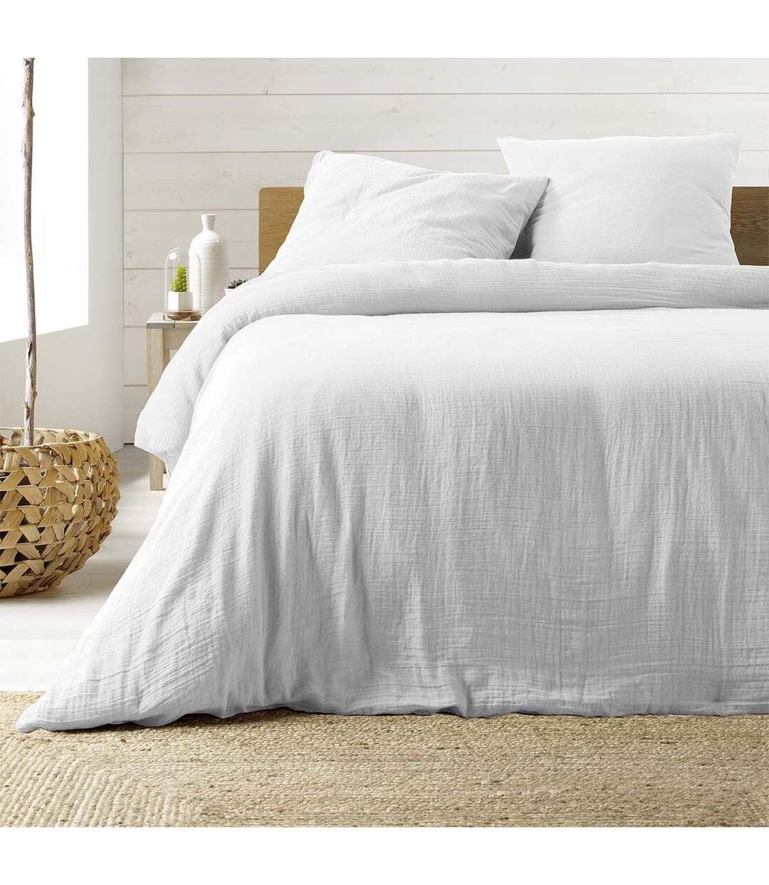 Parure de Lit 3 Pièces Angelia 240x220cm Blanc-1
