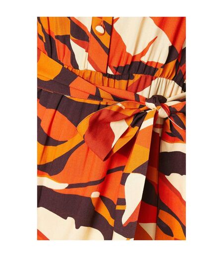 Womens/ladies printed wrap midi dress rust Principles