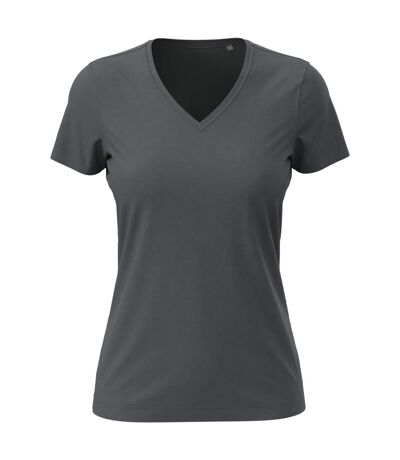 Womens/ladies Classic V Neck Tee Slate Grey Stedman