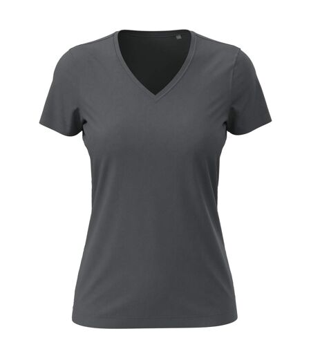 Womens/ladies Classic V Neck Tee Slate Grey Stedman