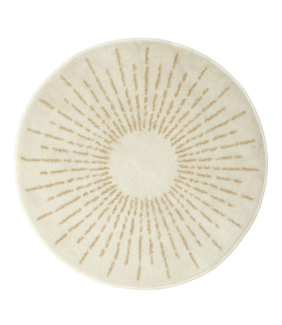 Tapis Rond Enfant Soleil Métallisé 80cm Beige-1